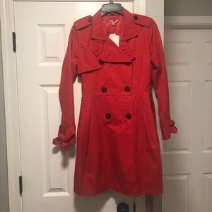 NWT GAP Red Belted Trenchcoat - Size small!!!
